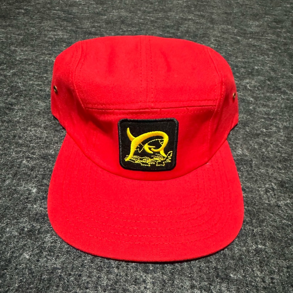 Marlin Fishing 5 Panel Short Bill Strapback Hat Cap Mens Red Swordfish New